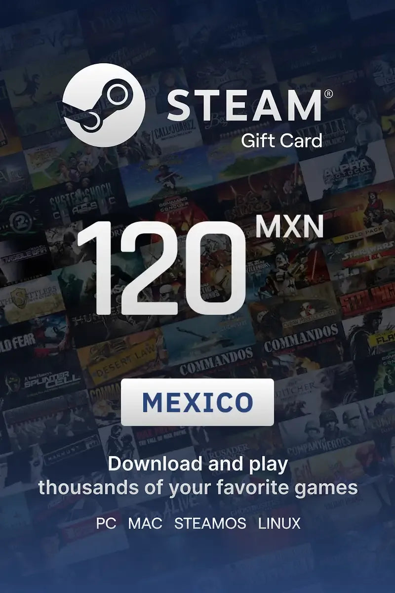 Tarjeta Steam $120 (Cashback 30%)