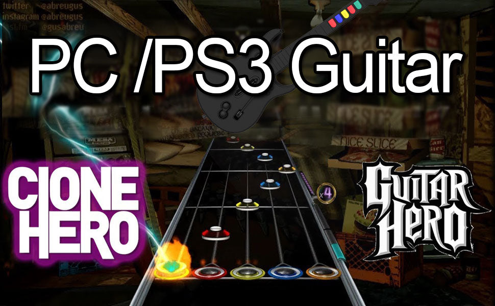 DOYO 2.4G Wireless Guitar Hero Controller for PC PS3 Compatible With Clone Hero Rock Band Games Remote Joystick Console