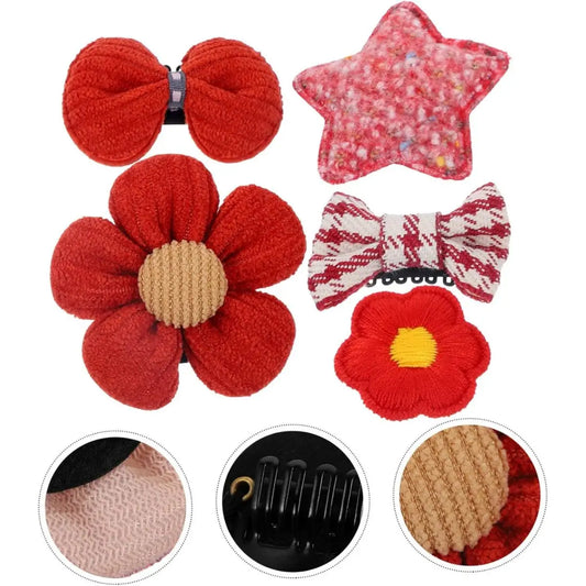 Accessories 5 Set Clips Brooches and Hair Ornaments for Girls