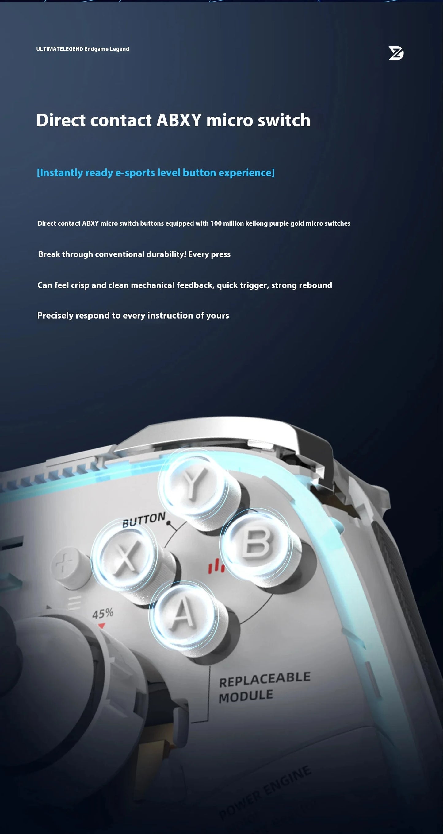 Zd Ultimate Legend Game Controller Elite Modular Sensory Rgb Switch Phone Bluetooth Controller Ns Tablet Steam Xbox Gifts ZD