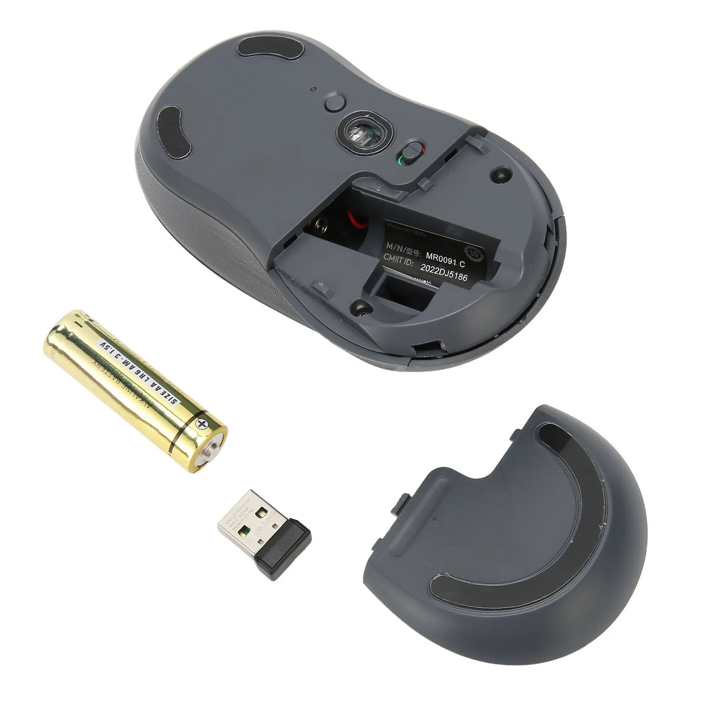 Laptop Mouse Silent Click Plug and Play Anti Fatigue Black Mouse Wireless Light Portable Dual Mode Adjustable DPI for Travel