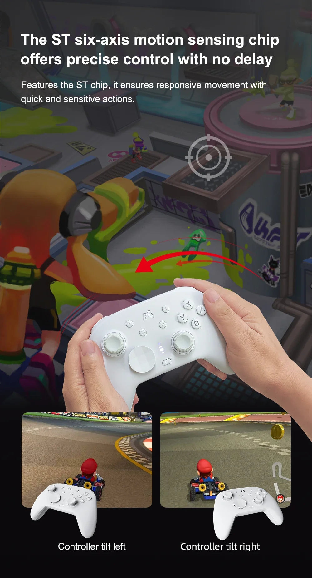 MOBAPAD N1S / N1 HD Bluetooth Gamepad,Wireless Game Controller with Hall Effect Joystick for Nintendo Switch OLED PC IOS Android