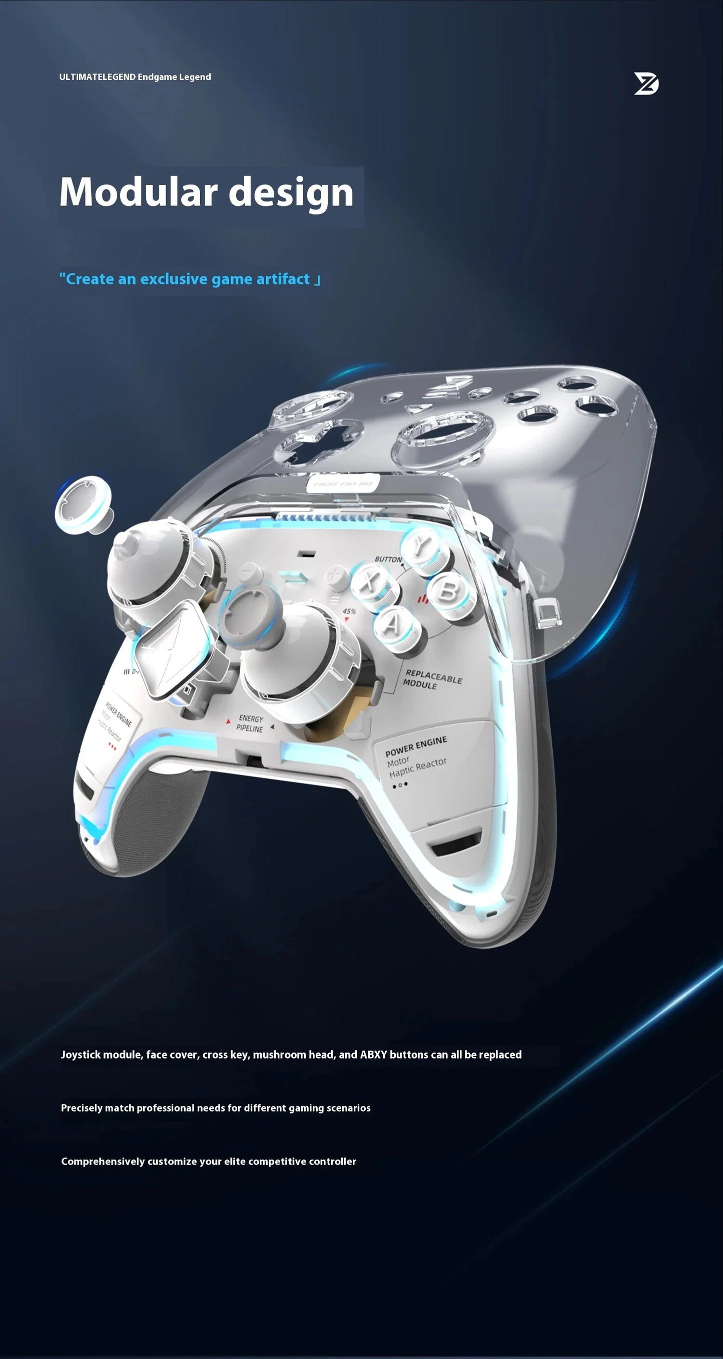 Zd Ultimate Legend Game Controller Elite Modular Sensory Rgb Switch Phone Bluetooth Controller Ns Tablet Steam Xbox Gifts ZD