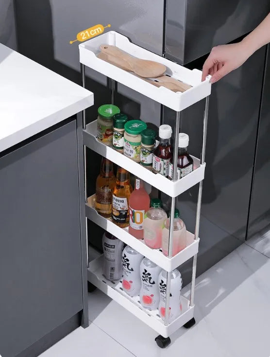 Bathroom Cart Storage Rack Floor-mounted Multi-layer Toilet Storage Living Room Storage Cart Kitchen Gap Storage Shelf