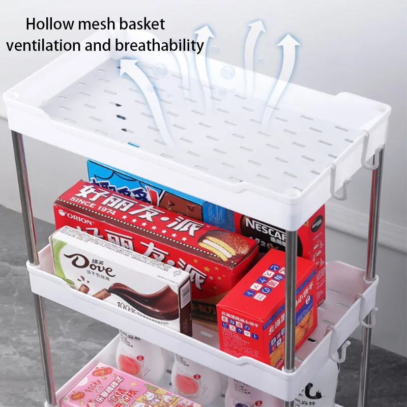 Bathroom Cart Storage Rack Floor-mounted Multi-layer Toilet Storage Living Room Storage Cart Kitchen Gap Storage Shelf