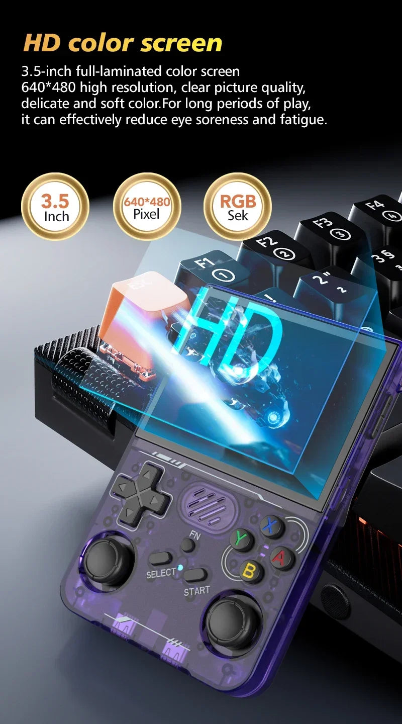 100% ArKOS R36XX Retro Handheld Game Console Linux System 3.5 Inch IPS Screen 64/128GB/256GB Game Player R36S updated version