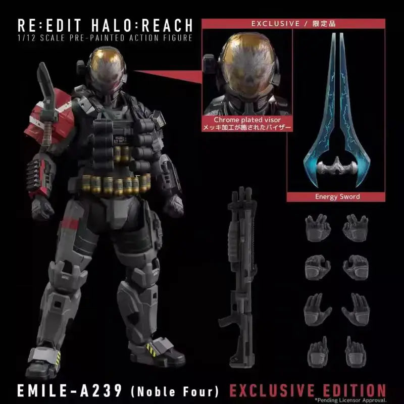 1/12 RE:EDIT Halo:Reach Emile-A239 SCALE PRE-PAINTED KOArticulated Action Figures EXCLUSIVE EDITION Desktop ornaments Decor Toy