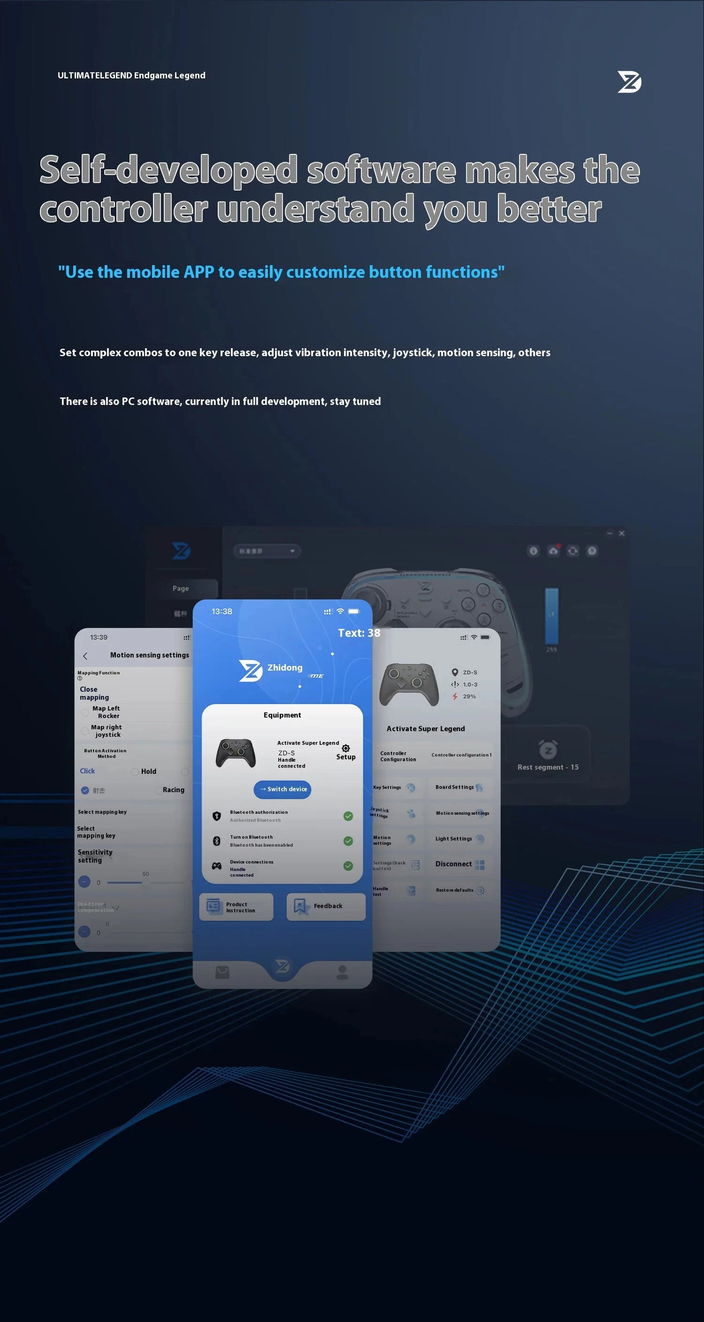 Zd Ultimate Legend Game Controller Elite Modular Sensory Rgb Switch Phone Bluetooth Controller Ns Tablet Steam Xbox Gifts ZD