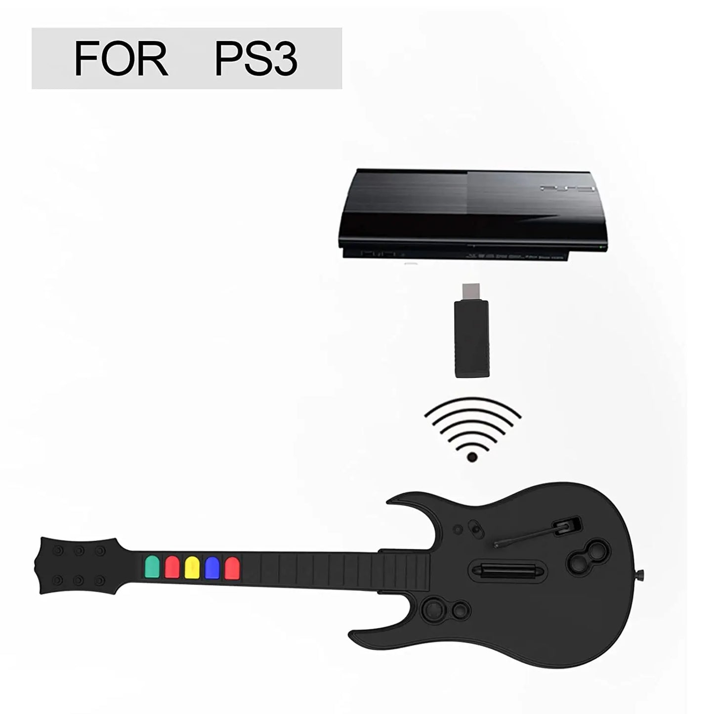 DOYO 2.4G Wireless Guitar Hero Controller for PC PS3 Compatible With Clone Hero Rock Band Games Remote Joystick Console