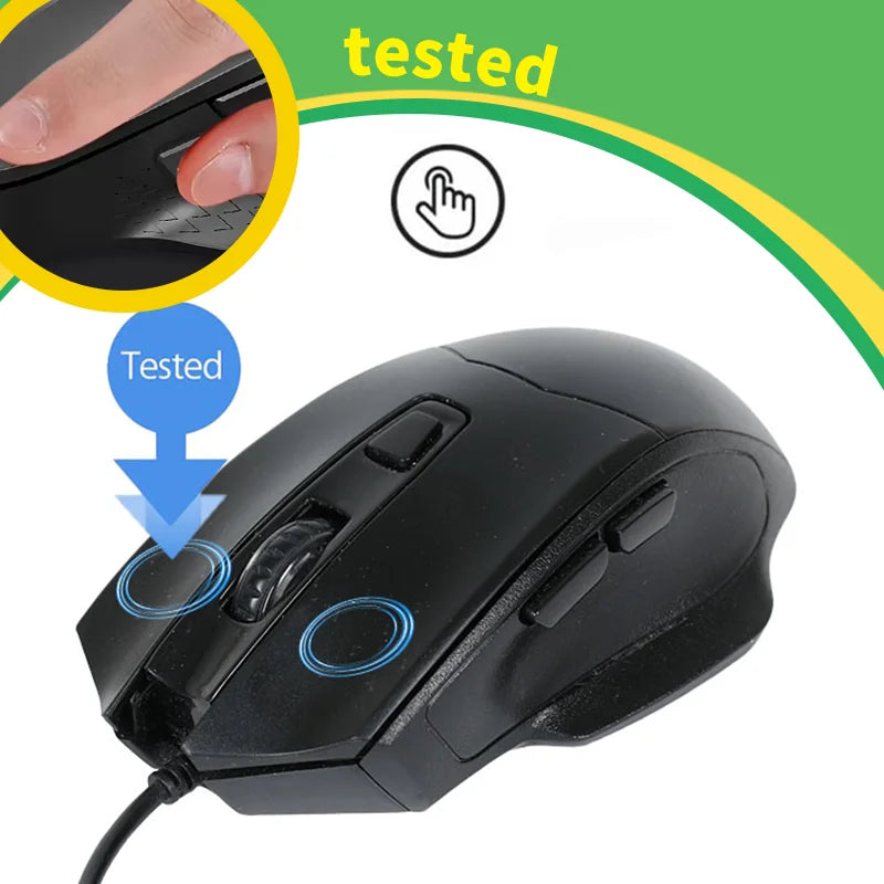 Business Black High Quality Ergonomic Design Gaming Mouse USB Wired Mouse Office Mute Support Desktop Computer Laptop