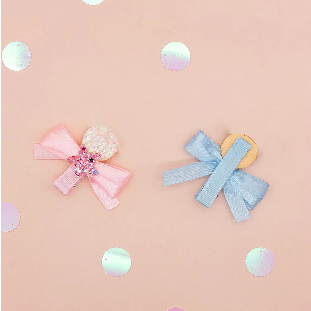 4 Pieces Figure Design Hair Clip with Stars and Glitters First Day of Class and Graduation Season Students