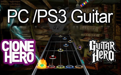 DOYO 2.4G Wireless Guitar Hero Controller for PC PS3 Compatible With Clone Hero Rock Band Games Remote Joystick Console