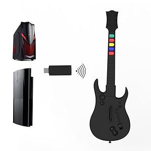 DOYO 2.4G Wireless Guitar Hero Controller for PC PS3 Compatible With Clone Hero Rock Band Games Remote Joystick Console