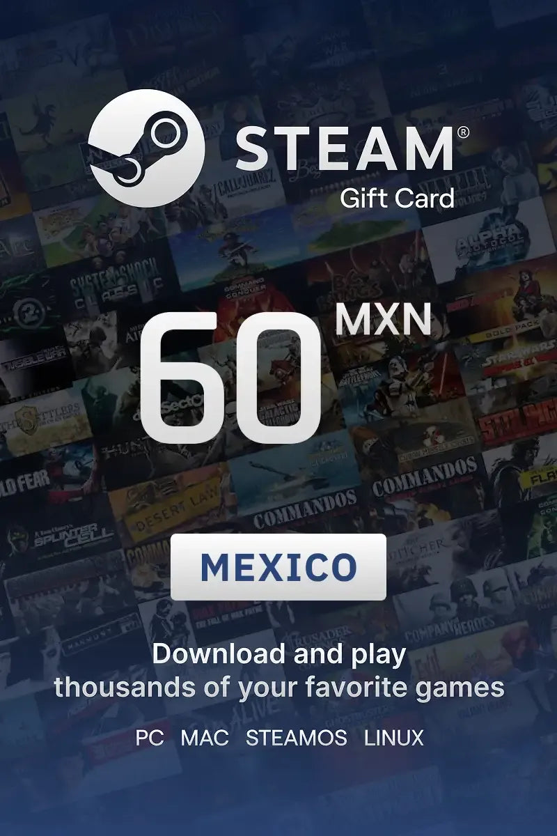 Tarjeta Steam $60 (Cashback 30%)