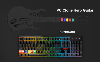 DOYO 2.4G Wireless Guitar Hero Controller for PC PS3 Compatible With Clone Hero Rock Band Games Remote Joystick Console