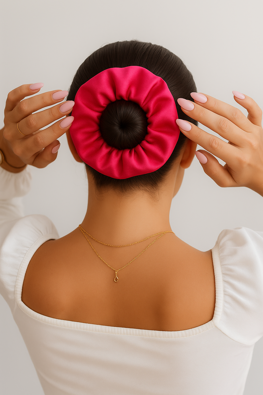 Scrunchie de seda  rojo intenso