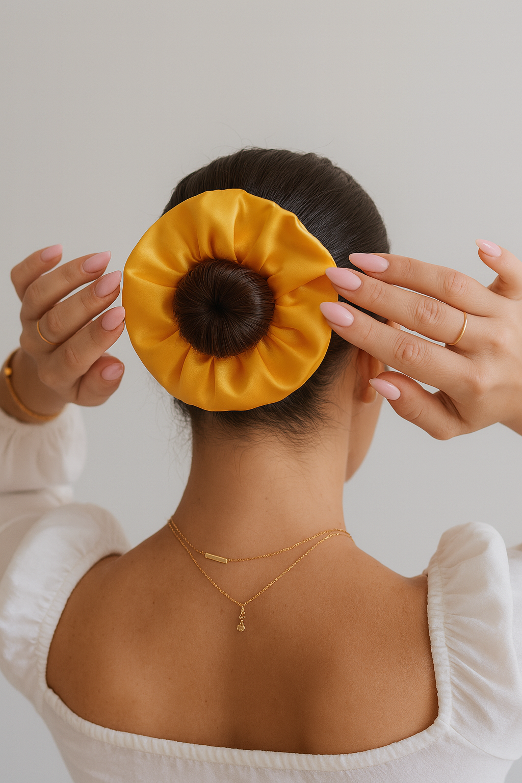 Scrunchie de seda amarillo