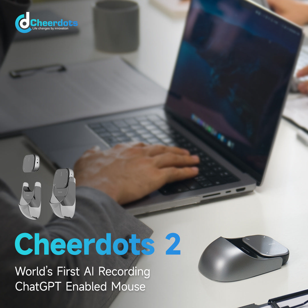 Cheerdots 2 Detachable Air Mouse Wireless Touchpad Wireless Pocket AI Recording Controll ChatGpt Office All-in-one Enabled Mouse