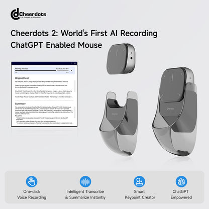 Cheerdots 2 Detachable Air Mouse Wireless Touchpad Wireless Pocket AI Recording Controll ChatGpt Office All-in-one Enabled Mouse