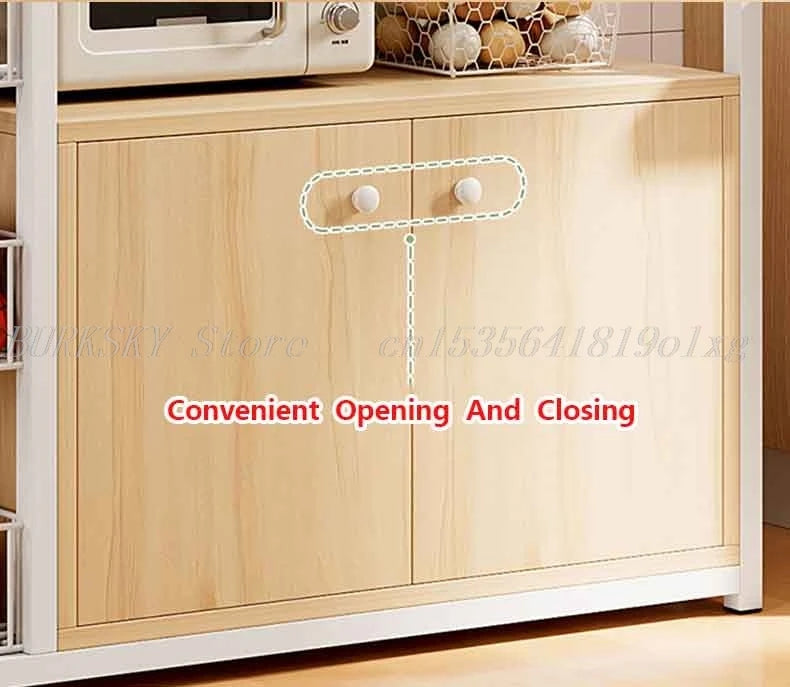 Kitchen Storage Cabinet Shelf Floor-standing Multi-layer Fruit And Vegetable Rack Microwave Storage Closet Organizer For Kitchen