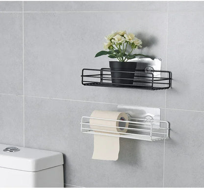 Corner StoraBathroom Organizer Shelf Wall Mounted Corner Storage Shelves Shampoo Holder Cosmetic Rack Iron Shower Drain Basket