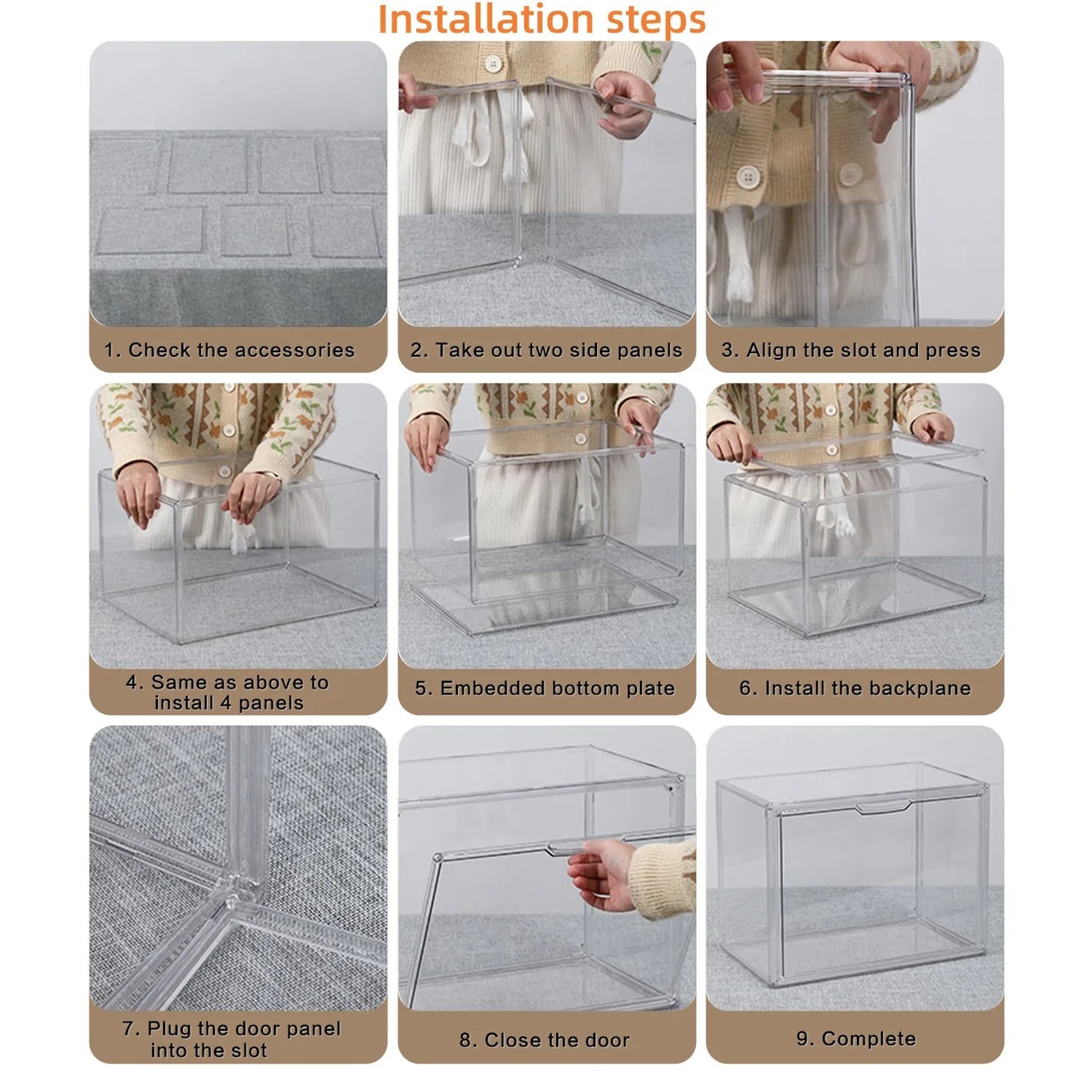 Clear Large Capacity Storage Box Organizer For Figures Acrylic Box Blind Box Makeup Toy Showcase Organizer For Handbag Figurine