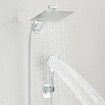 Shower Head Combo 8-12Inch High Pressure Rain Shower Head with Adjustable Extension Arm With 3-way Handheld Shower Spray