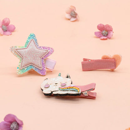 4 Pieces of Hair Accessories Kittens and Stars Design Suitable for Daily Life or Parties