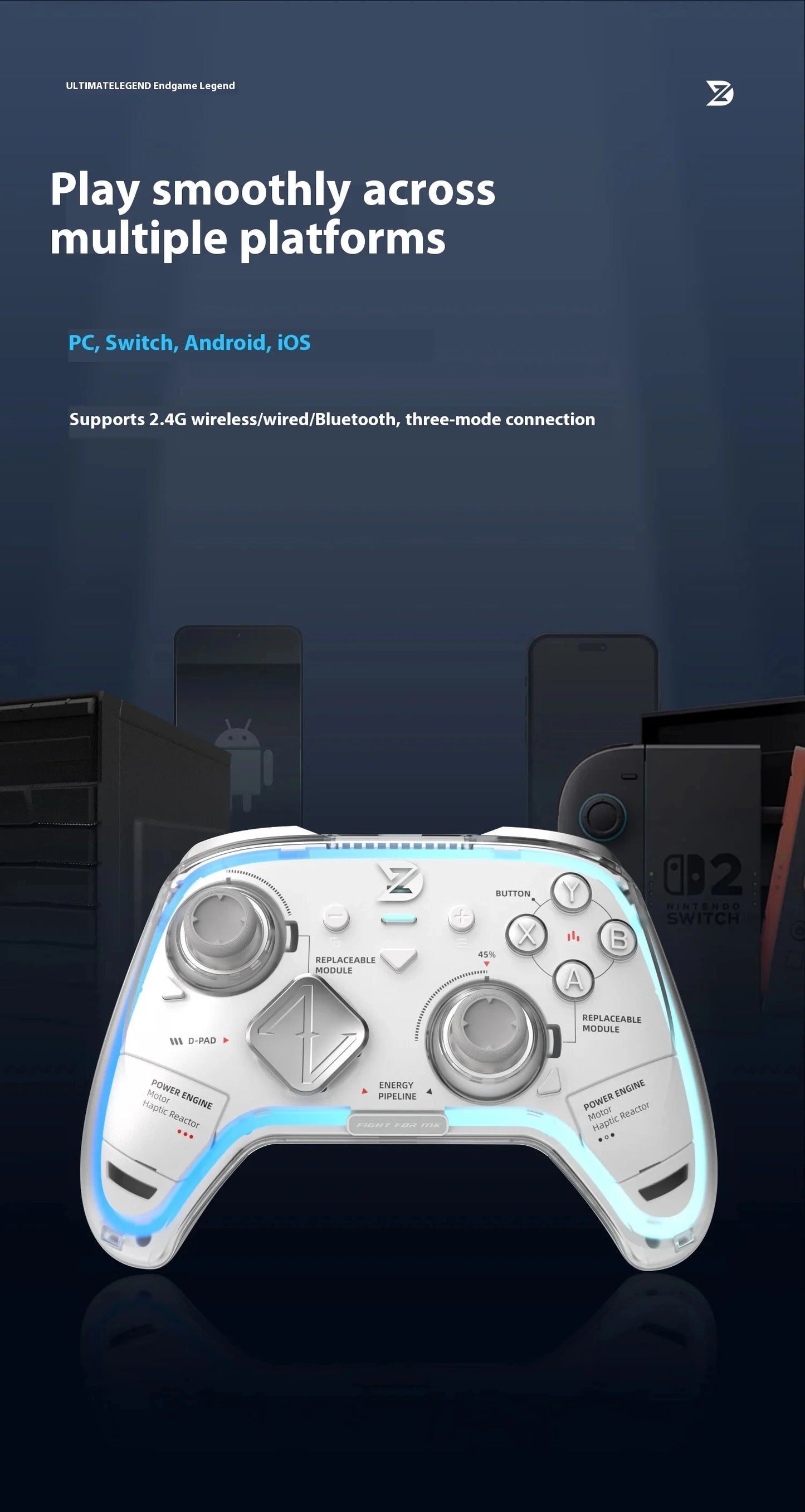 Zd Ultimate Legend Game Controller Elite Modular Sensory Rgb Switch Phone Bluetooth Controller Ns Tablet Steam Xbox Gifts ZD