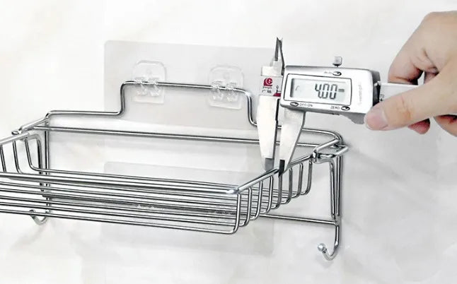 Bathroom Stainless Steel Storage Rack Multi-layer Kitchen Organizer Multi-function Folding Storage Shelf No Hole Punching