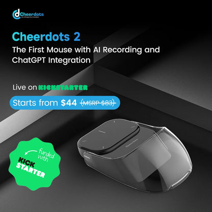 Cheerdots 2 Detachable Air Mouse Wireless Touchpad All-in-one Pocket AI Recording Enabled Mouse Wireless Controll ChatGpt Office
