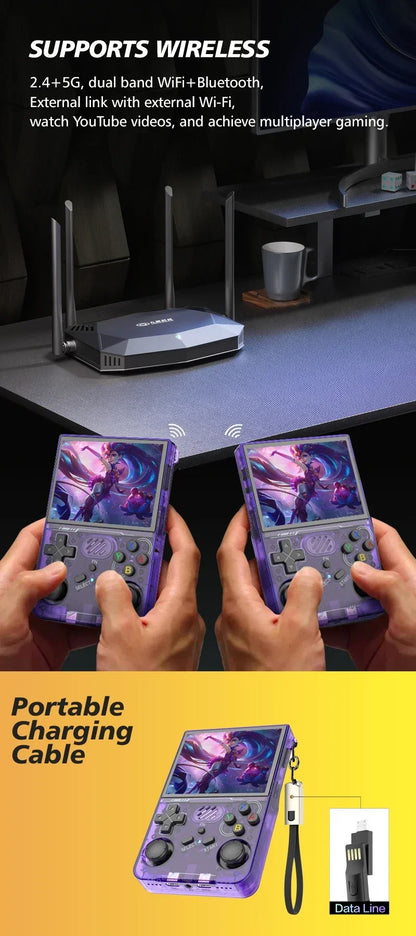 100% ArKOS R36XX Retro Handheld Game Console Linux System 3.5 Inch IPS Screen 64/128GB/256GB Game Player R36S updated version