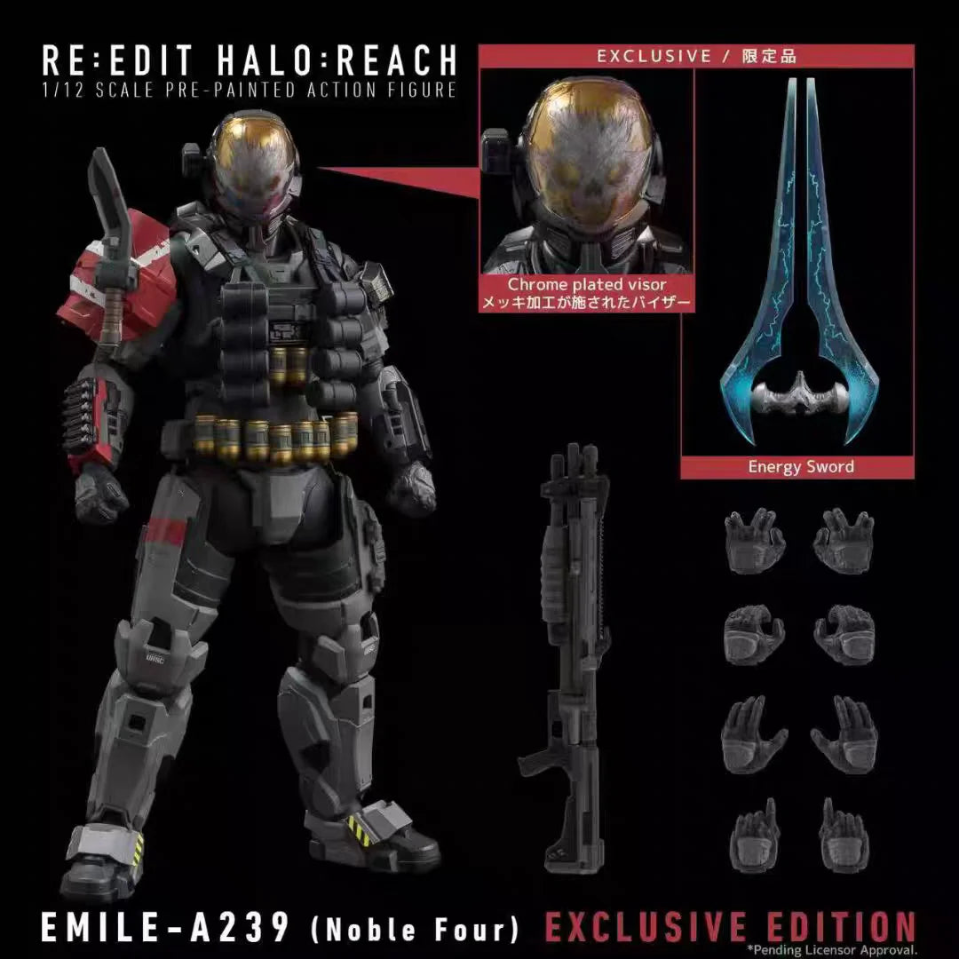 1/12 RE:EDIT Halo：Reach Emile-A239 SCALE PRE-PAINTED KOArticulated Action Figures EXCLUSIVE EDITION Desktop ornaments Decor Toy
