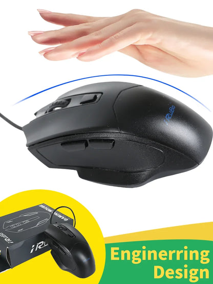 Business Black High Quality Ergonomic Design Gaming Mouse USB Wired Mouse Office Mute Support Desktop Computer Laptop