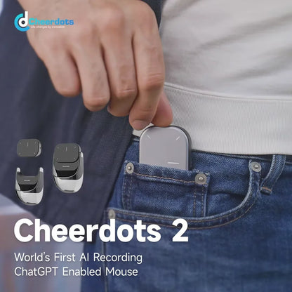 Cheerdots 2 Detachable Air Mouse Wireless Touchpad All-in-one Pocket AI Recording Enabled Mouse Wireless Controll ChatGpt Office