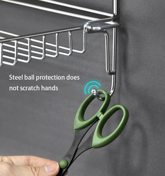 Bathroom Stainless Steel Storage Rack Multi-layer Kitchen Organizer Multi-function Folding Storage Shelf No Hole Punching