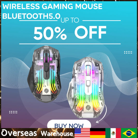 Wireless Transparent Gaming Mouse Bluetooth-compatible 5.0/2.4g/usb-c 3 Modes Electronic Competition Mice For Pc Laptop Desktop
