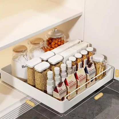 Kitchen Rack Pot Storage Box Seasoning Rack Under Sink Pull-out Deep Cabinet Slide Rail Basket Shelves  Floating Shelf