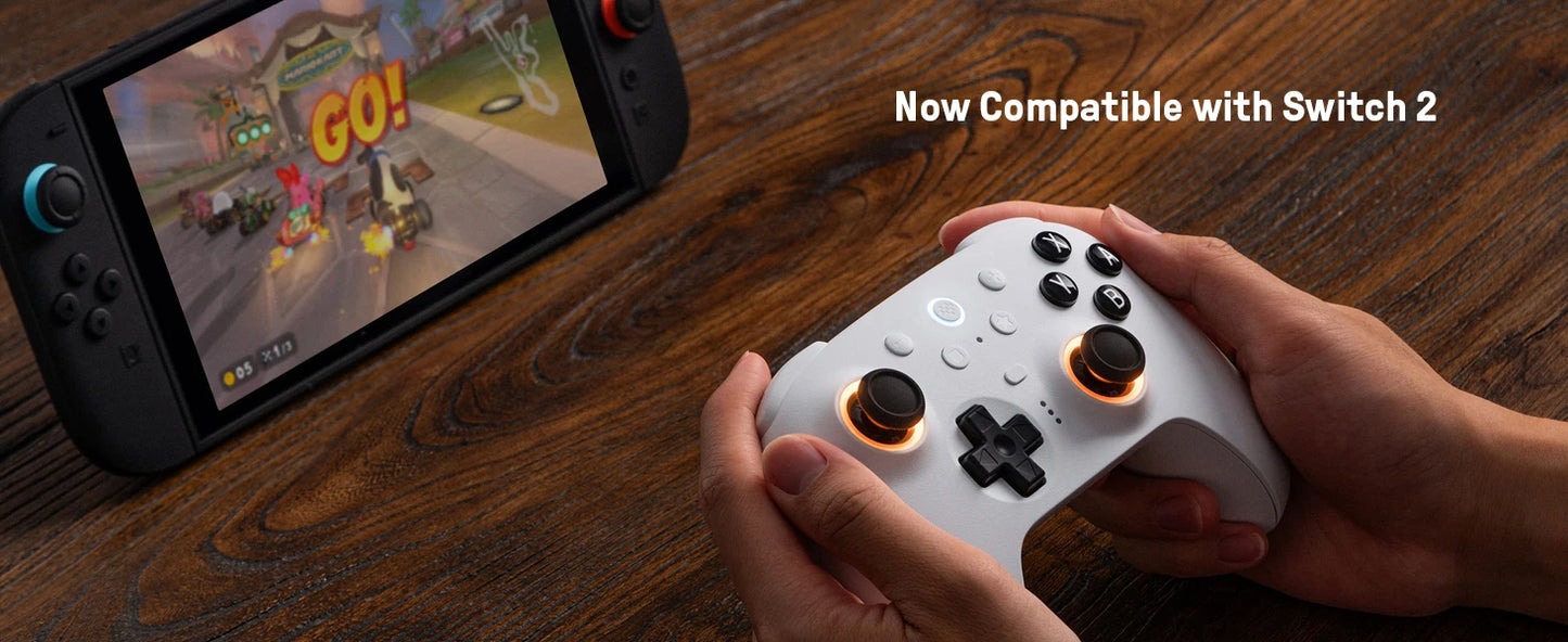 8BitDo Ultimate 2 Bluetooth Gamepad Game Controller with TMR Joysticks & Hall Effect Triggers for Nintendo Switch 2,PC,Windows