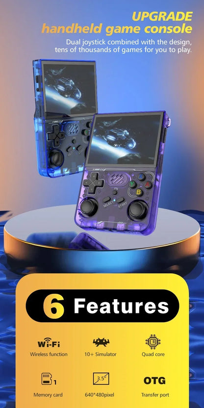 100% ArKOS R36XX Retro Handheld Game Console Linux System 3.5 Inch IPS Screen 64/128GB/256GB Game Player R36S updated version