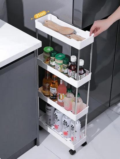 Bathroom Cart Storage Rack Floor-mounted Multi-layer Toilet Storage Living Room Storage Cart Kitchen Gap Storage Shelf