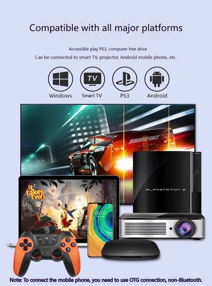 Wireless USB Game Controller for Tesla Model Y/3/X/S Double Player Online TV PC PS3 Steam Compatible Gaming Accessory