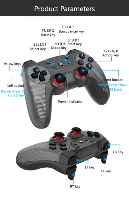 Wireless USB Game Controller for Tesla Model Y/3/X/S Double Player Online TV PC PS3 Steam Compatible Gaming Accessory