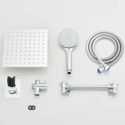 Shower Head Combo 8-12Inch High Pressure Rain Shower Head with Adjustable Extension Arm With 3-way Handheld Shower Spray