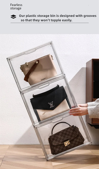 Clear Large Capacity Storage Box Organizer For Figures Acrylic Box Blind Box Makeup Toy Showcase Organizer For Handbag Figurine