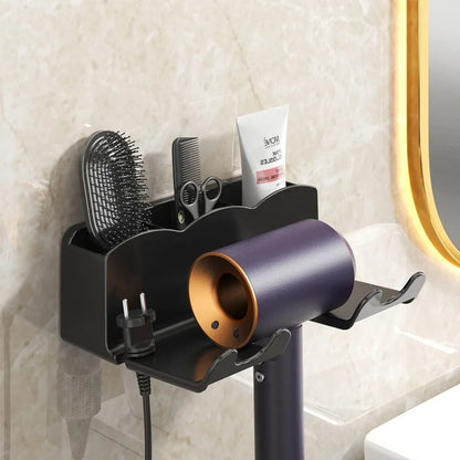Hair Dryer Storage Rack Non Perforated Bathroom Wall Mounted Bracket Bathroom Air Duct Storage And Placement Rack Hanging Rack
