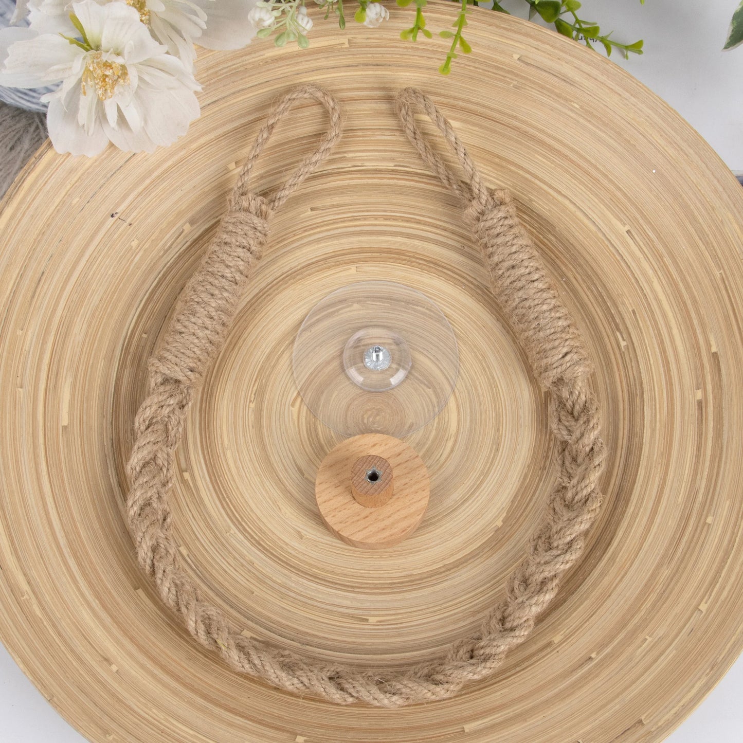 Nail-free Woven hemp rope Paper Towel Holders Rack Bathroom Towel Hook Toilet Paper Holder Towel Rack Beige Hemp Color