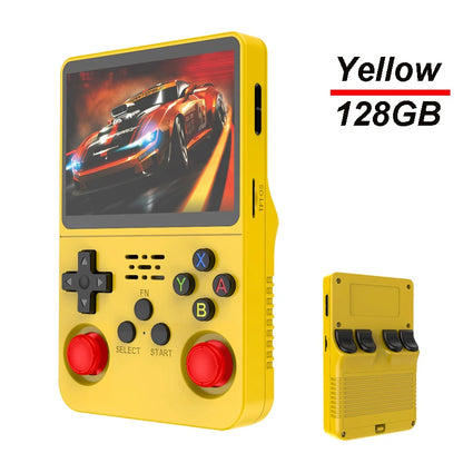 R46S Retro Handheld Game Console Linux System 128G 4.0inch IPS Screen Two-player Online Game 64GB Console Retro Game R36S