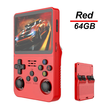 R46S Retro Handheld Game Console Linux System 128G 4.0inch IPS Screen Two-player Online Game 64GB Console Retro Game R36S