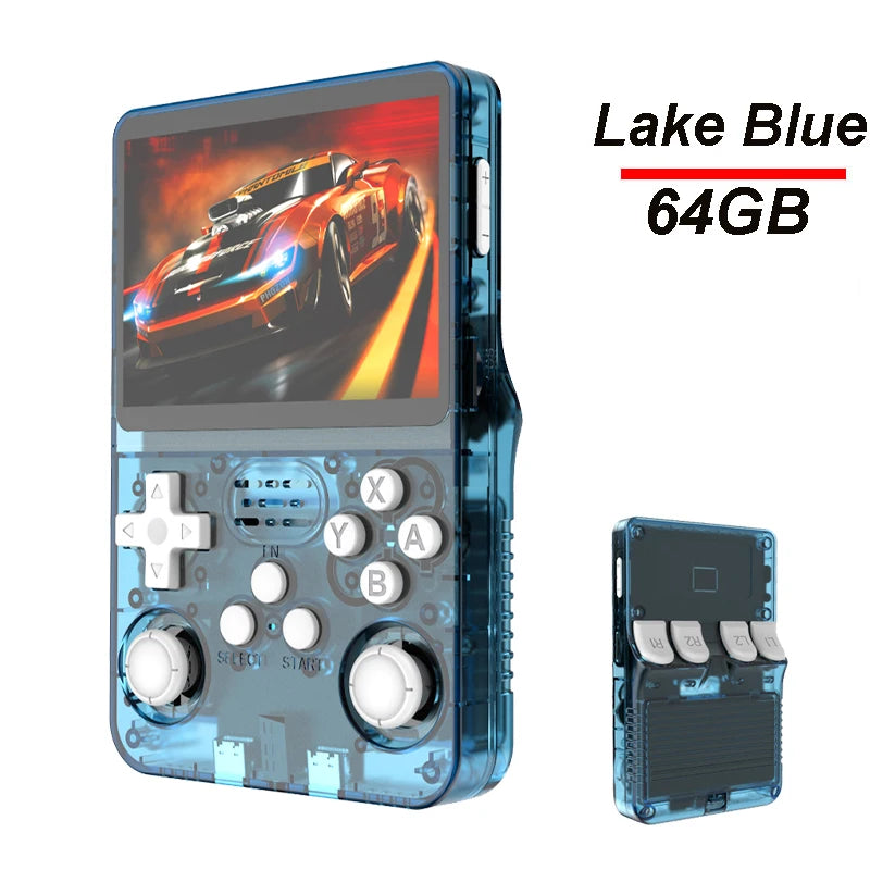R46S Retro Handheld Game Console Linux System 128G 4.0inch IPS Screen Two-player Online Game 64GB Console Retro Game R36S
